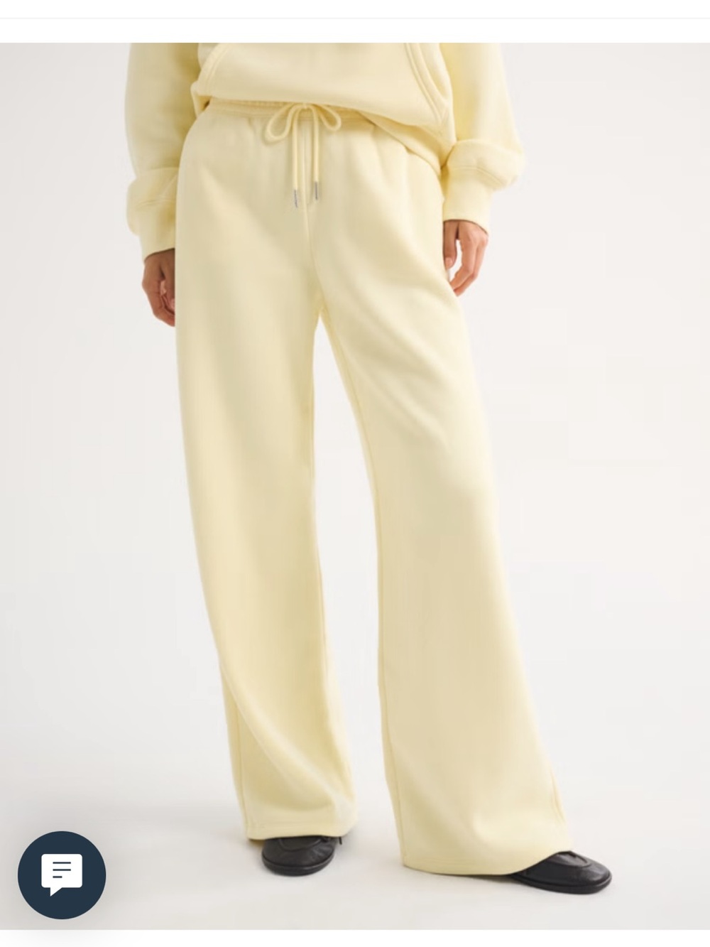 Abercrombie & Fitch Wide-Leg Drawstring Pants in Pale Yellow NEW!
